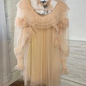 *SOLD* Zara Women Tulle Knit Dress Vanilla sz Small *Blogger Fav*